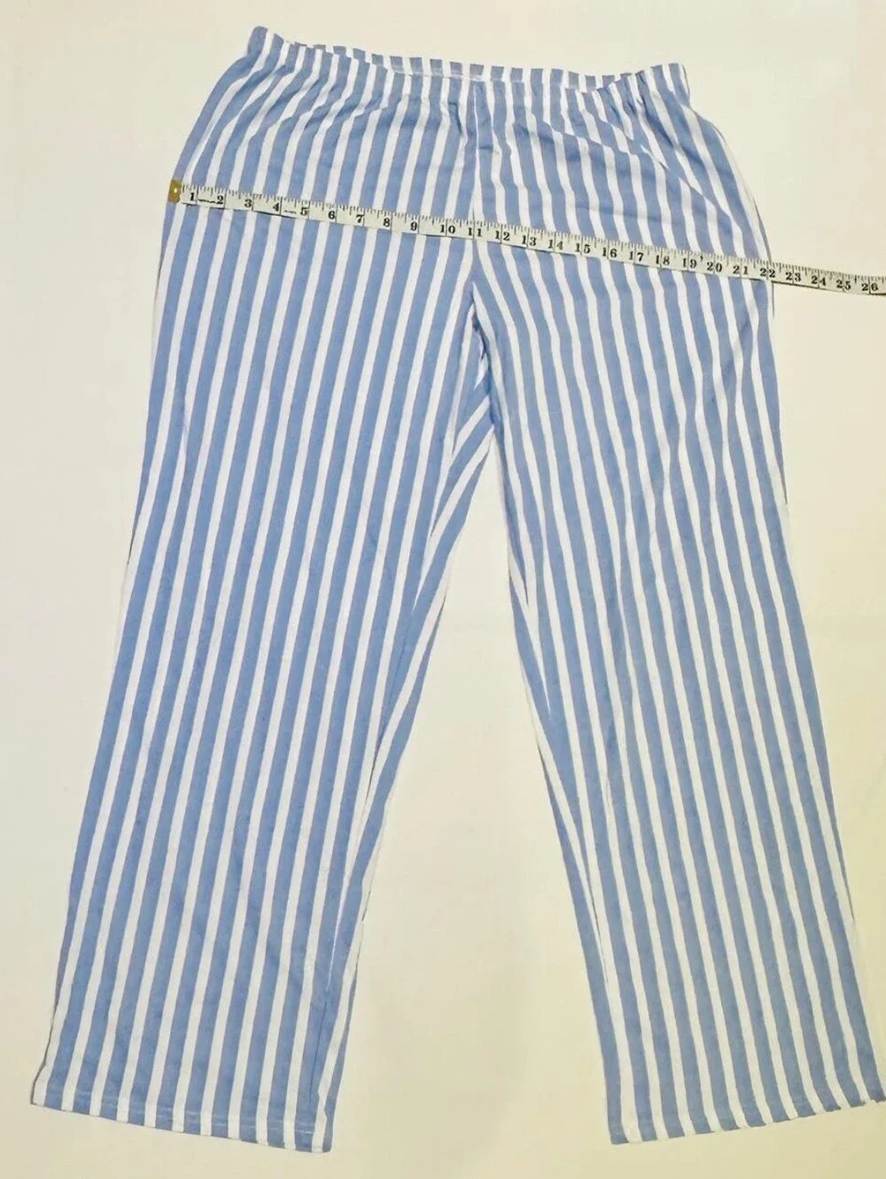 NWT Laura Ashley Blue & White Striped Three-Piece Pajama Set